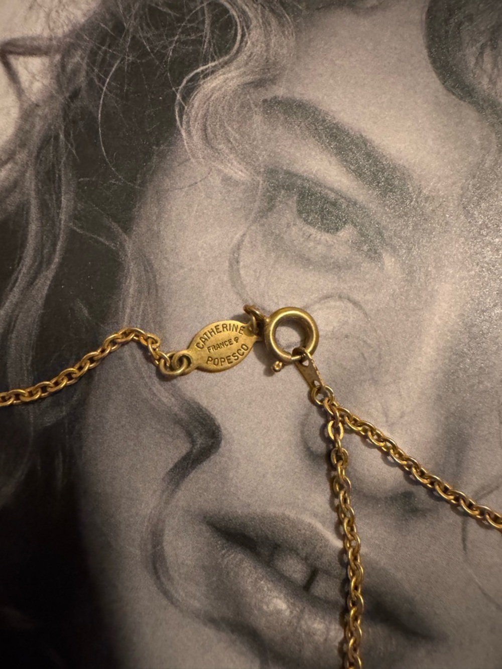 Unique Gold-Tone Necklace with Hematite Beads and Round Pendant - Picture 4 of 4